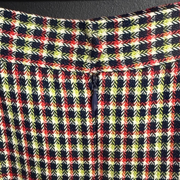 Evan Picone Vintage Wool Blend Multicolor Plaid Pencil Skirt Pockets Size: 8 - Picture 5 of 8